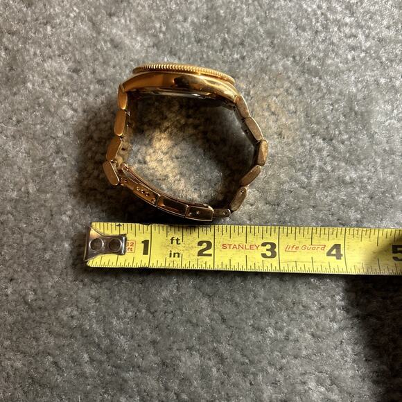 Fossil Men’s Stainless Steel Chronograph Watch Gold Tone Blue Dial Box Xtra Link - Picture 14 of 16